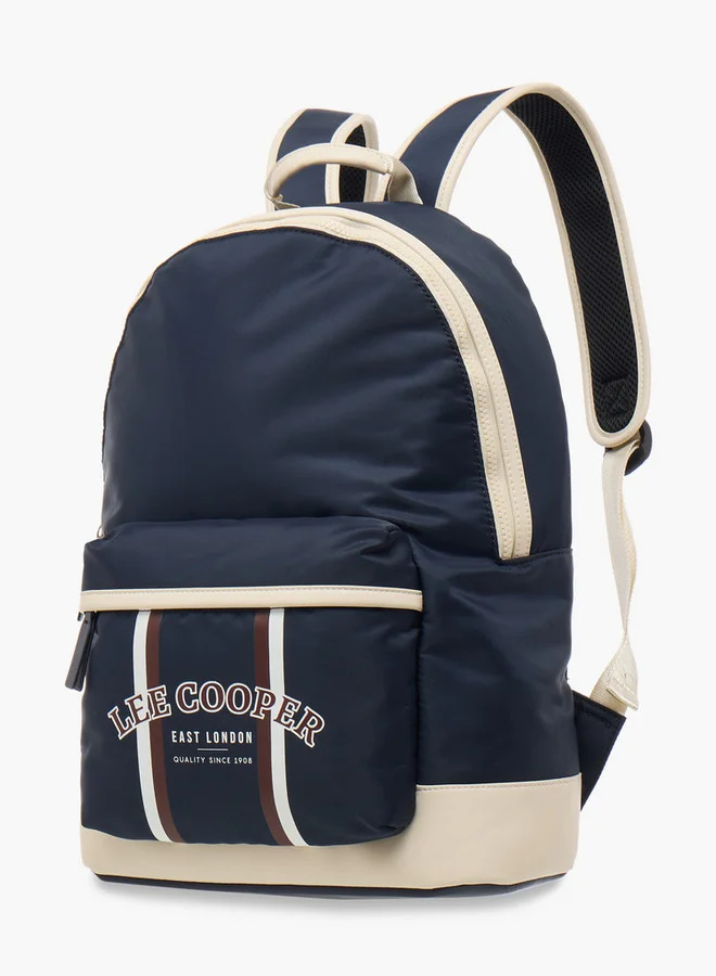 لي كوبر Panelled School Backpack with Adjustable Straps and Zip Closure - 31x15x40 cm