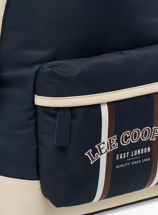 Lee Cooper Panelled School Backpack with Adjustable Straps and Zip Closure - 31x15x40 cm