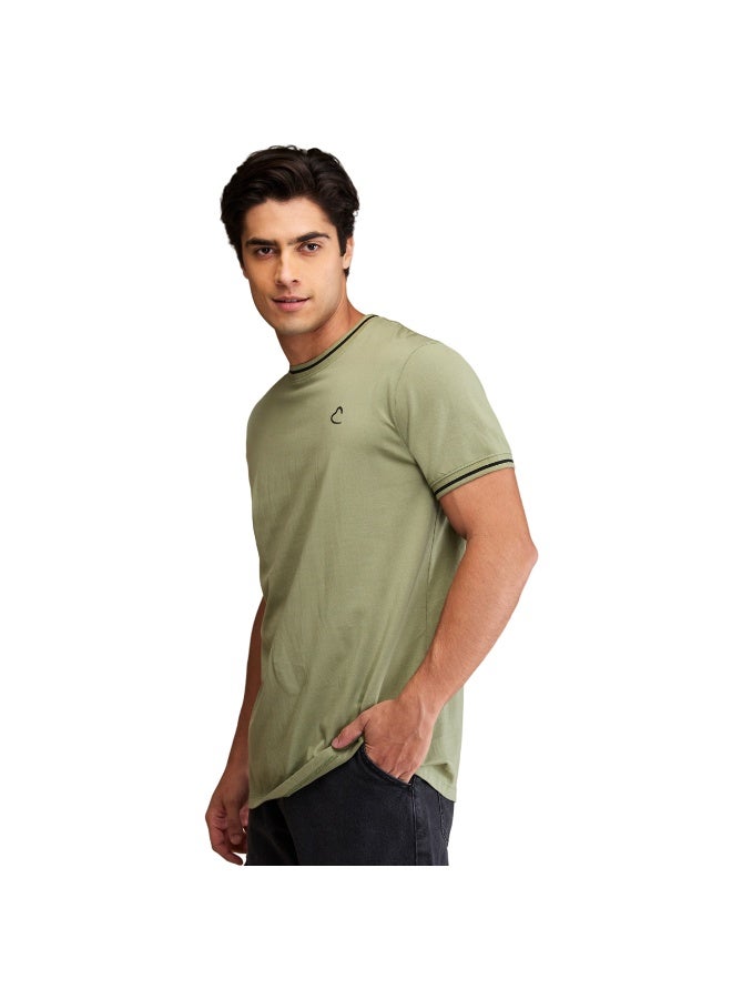 Being Human تي شيرت رجالي بأكمام قصيرة و ياقة دائرية زيتوني - Image 4