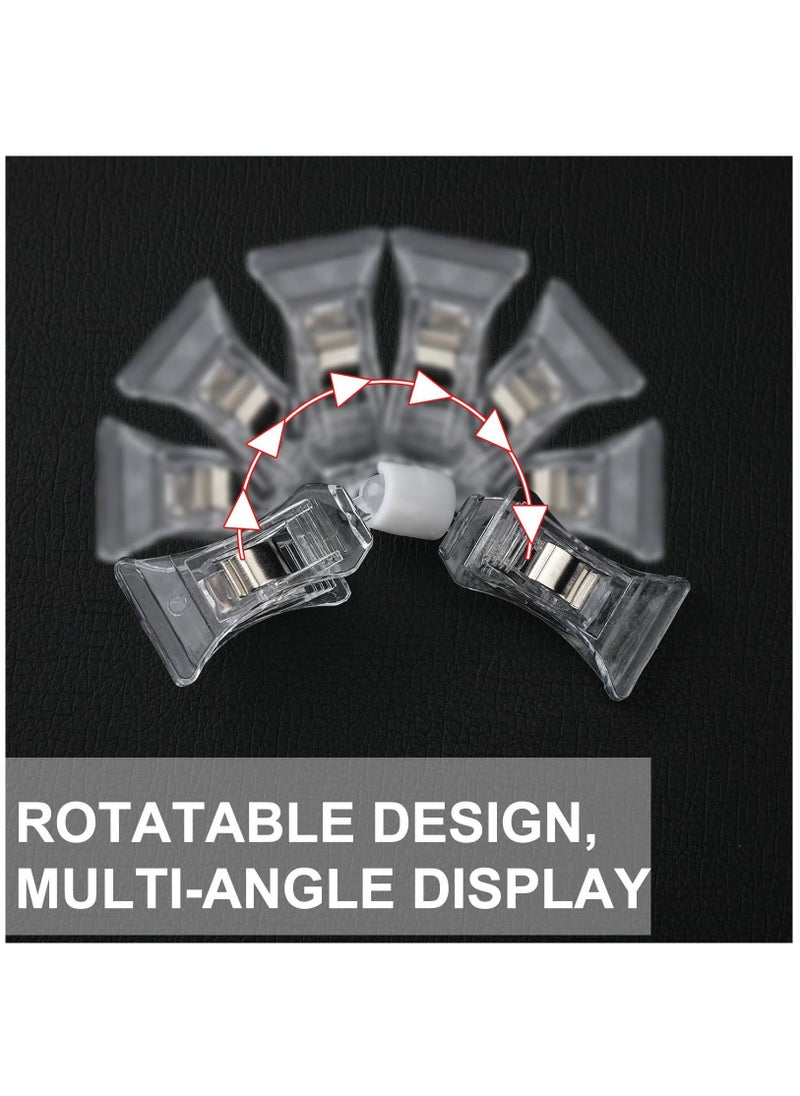 Y&D Double Sided Sign Clips Display Mini Clip Clear Rotatable Merchandise on Holder Plastic Price Tag Stand for Label Clothing Business Cards Retail Baskets(25 Pieces)  - Image 3