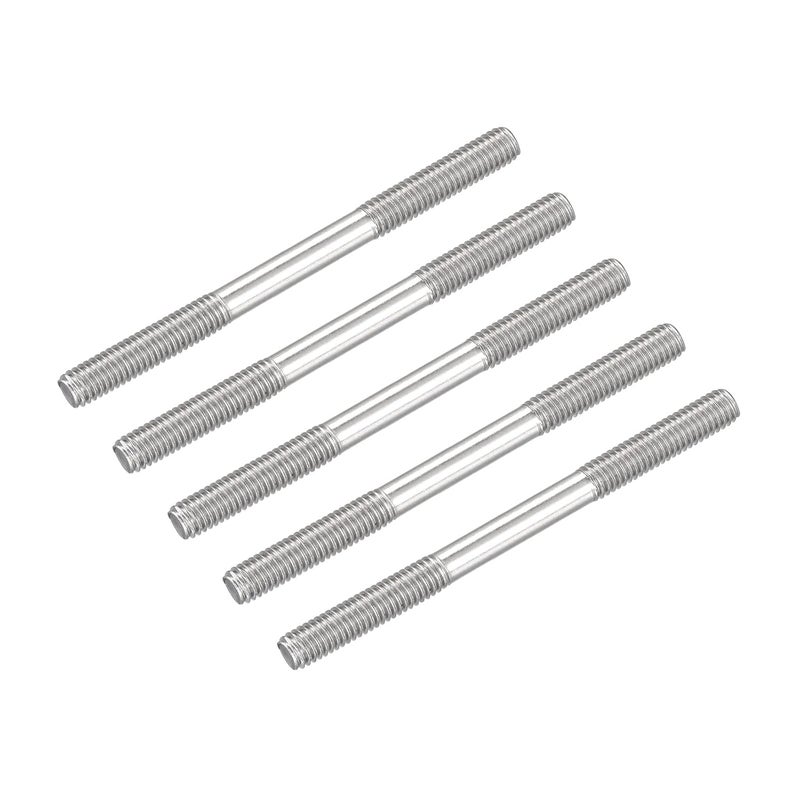 METALLIXITY Double Ended Stud Screws (M6 Thread 70mm Length) 5pcs, 304 Stainless Steel Dual Threaded Rod Bolts - for House Maintenance - Image 1