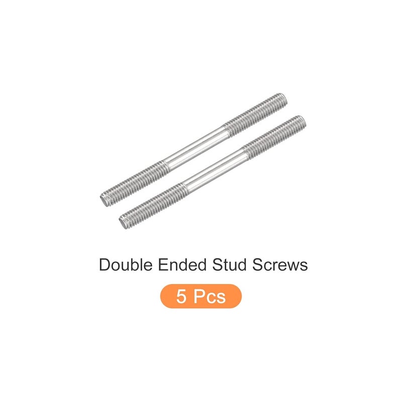 METALLIXITY Double Ended Stud Screws (M6 Thread 70mm Length) 5pcs, 304 Stainless Steel Dual Threaded Rod Bolts - for House Maintenance - Image 5