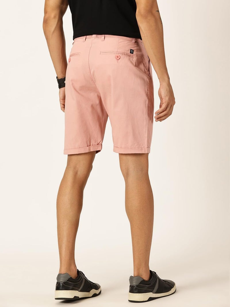 Thomas Scott Men 100% Cotton Smart Chino Shorts (TSS038_Peach, 34) - Image 4
