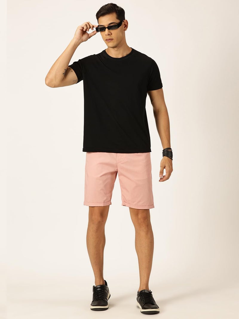 Thomas Scott Men 100% Cotton Smart Chino Shorts (TSS038_Peach, 34) - Image 5