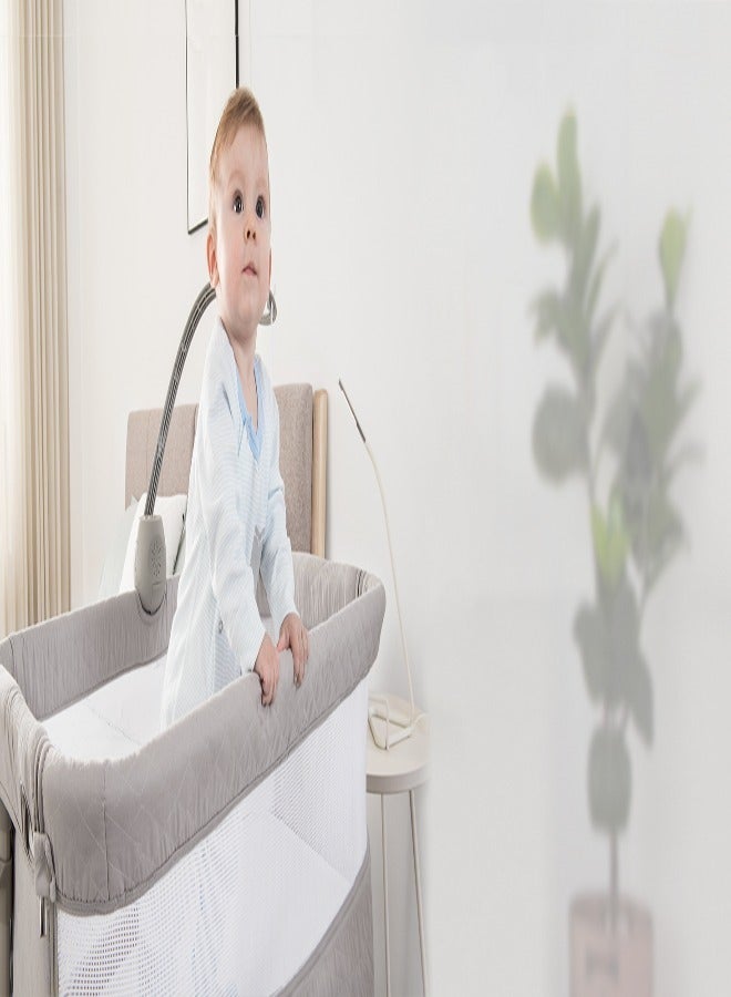 bellanina Baby bassinet bedside sleeper with 9 adjustable heights and music Box - Image 2