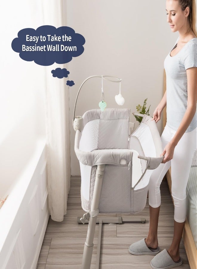 bellanina Baby bassinet bedside sleeper with 9 adjustable heights and music Box - Image 4