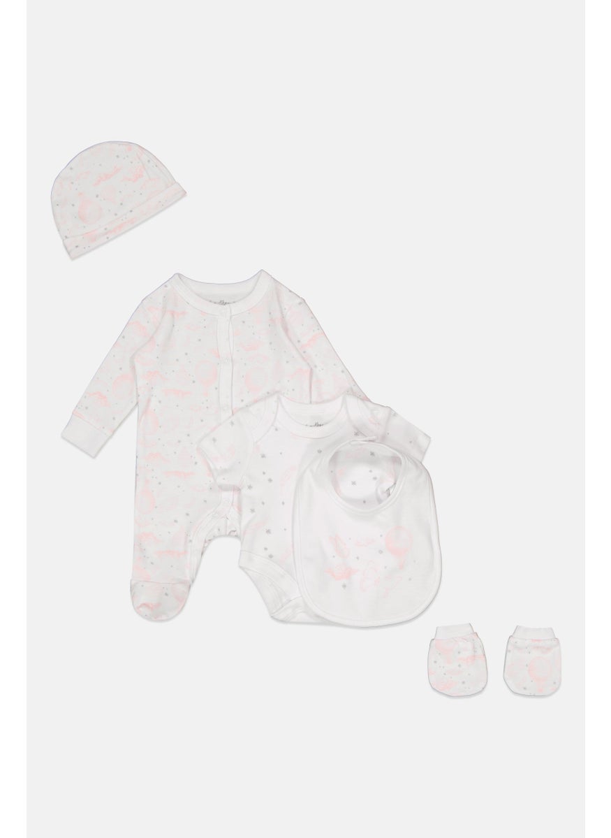Rock-A-Bye Baby Boutique Toddlers Girl 5 Pieces Hanging Gift Set, White  - Image 3