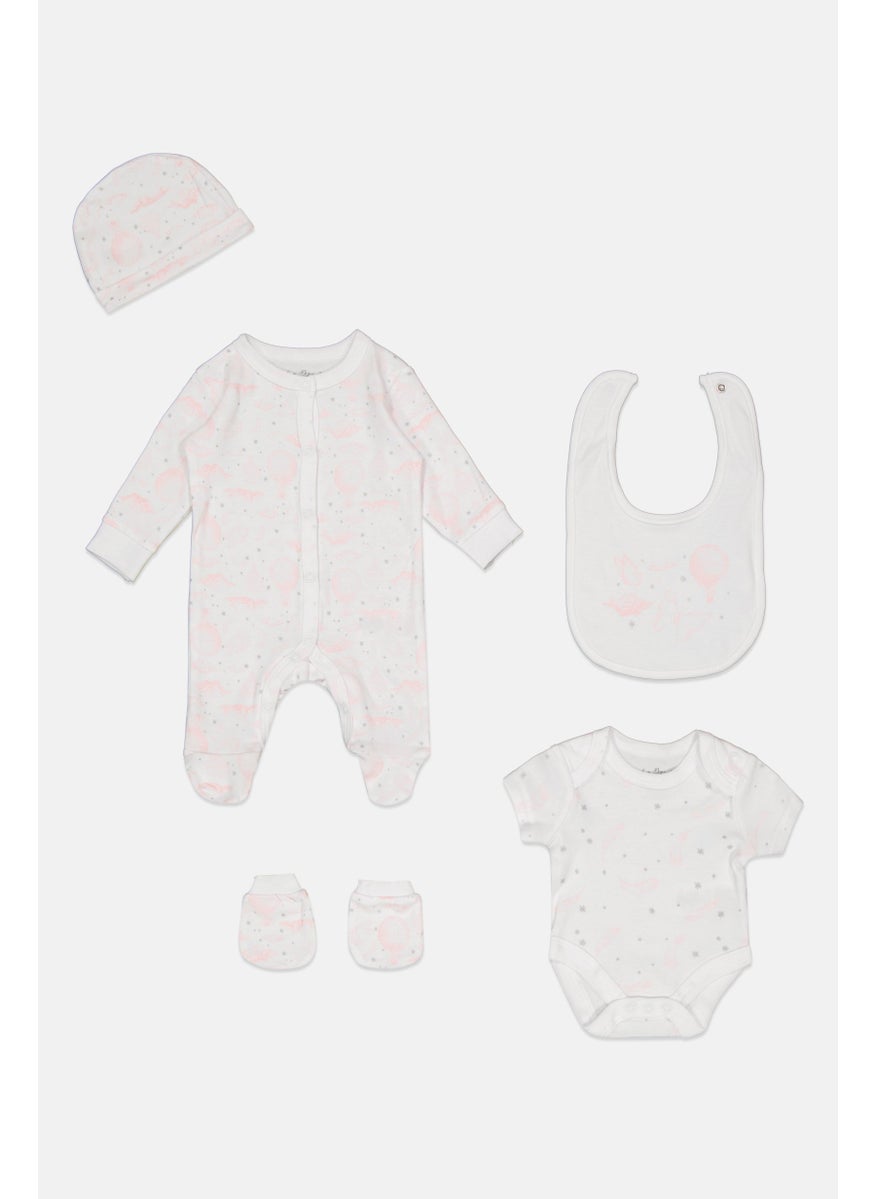 Rock-A-Bye Baby Boutique Toddlers Girl 5 Pieces Hanging Gift Set, White  - Image 1