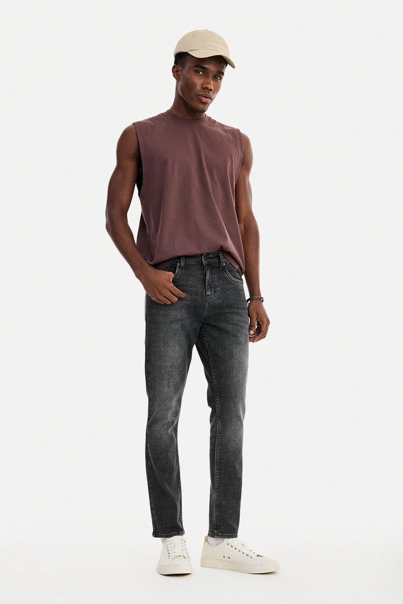 سنيتش Black Solid Slim Fit Casual Jeans