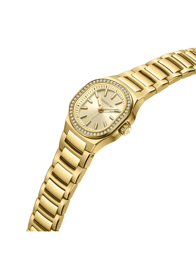 شيروتي 1881 Trento Lady Champagne Dial, Stainless Steel Bracelet, Analog Watch for Women, 26mm