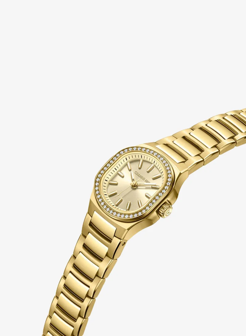 شيروتي 1881 Trento Lady Champagne Dial, Stainless Steel Bracelet, Analog Watch for Women, 26mm