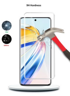 Wtech Honor X9b 5G 2023 - Premium Curved Edges UV Full Glue Full Cover Tempered Glass Screen Protector (MSGUCN) - Clear  - Image 3