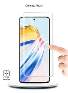 Wtech Honor X9b 5G 2023 - Premium Curved Edges UV Full Glue Full Cover Tempered Glass Screen Protector (MSGUCN) - Clear  - Image 4