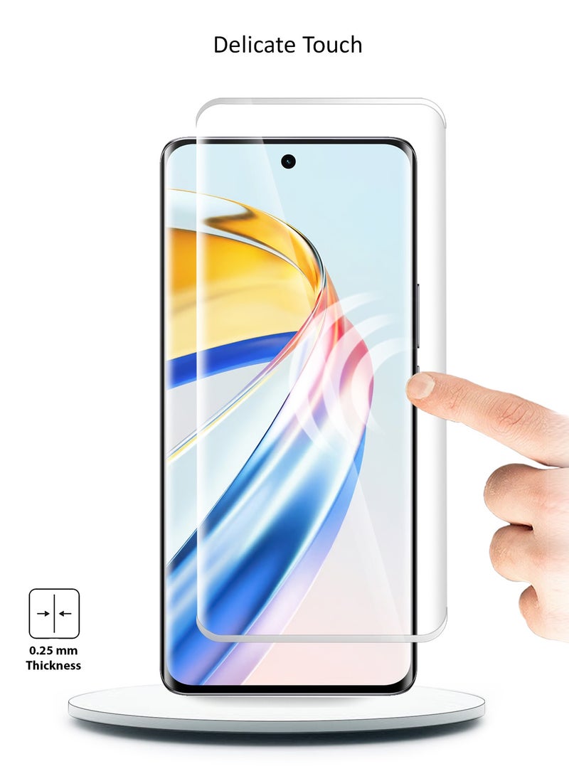 Wtech Honor X9b 5G 2023 - Premium Curved Edges UV Full Glue Full Cover Tempered Glass Screen Protector (MSGUCN) - Clear - Image 4