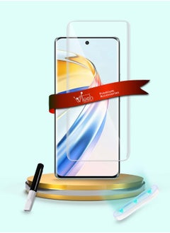 Wtech Honor X9b 5G 2023 - Premium Curved Edges UV Full Glue Full Cover Tempered Glass Screen Protector (MSGUCN) - Clear  - Image 1