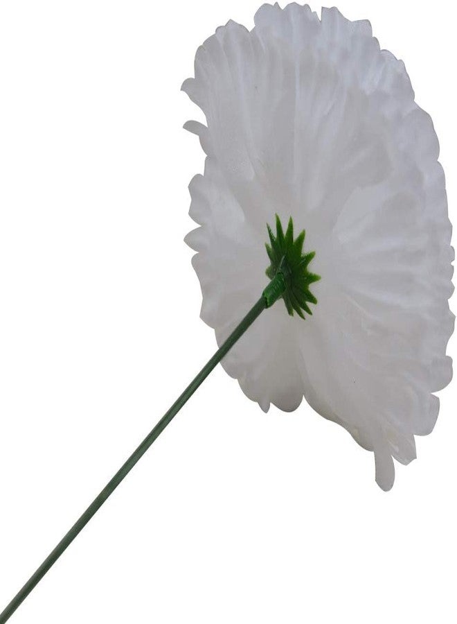 Homenique Silk Carnation Flower, 50 Artificial Flowers, Used for Wedding Decoration DIY Handmade Flowers, Carnation Flower Diameter 3.5 Inches and 6 Inches Stem (White) - Image 3