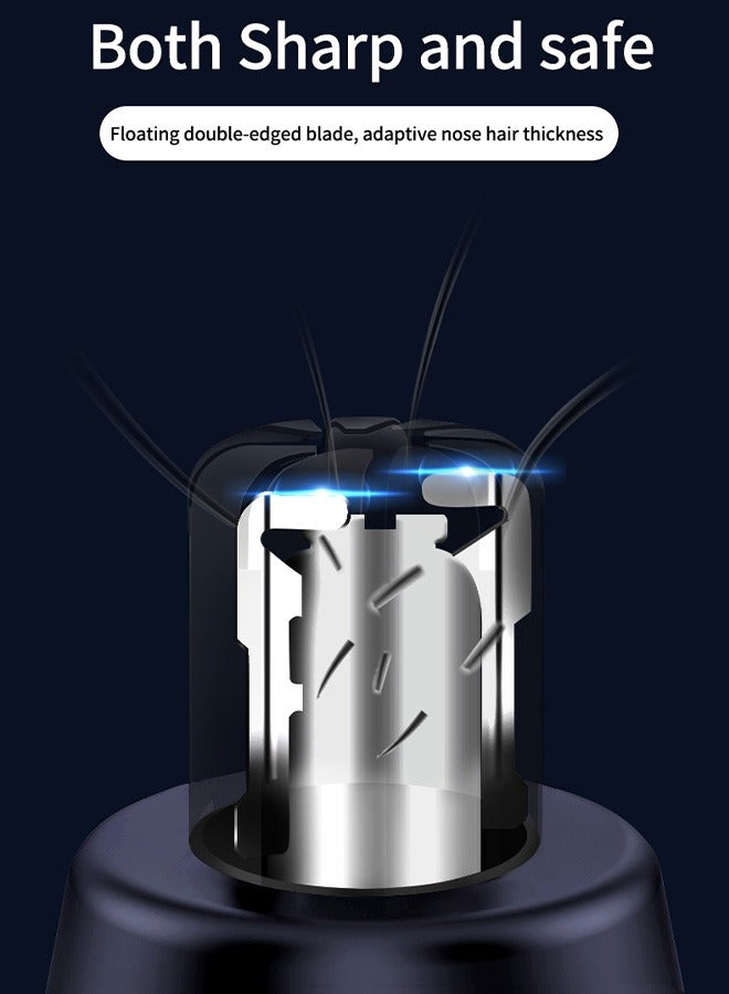 مانجي قطعتان من ماكينة تهذيب شعر أنف الأذن، تهذيب شعر الوجه القابل لإعادة الشحن مع غطاء واق من الأتربة وشاشة مؤشر رقمي، قاطع شعر أنف مزدوج الحواف مقاوم للماء (أسود) - Image 4