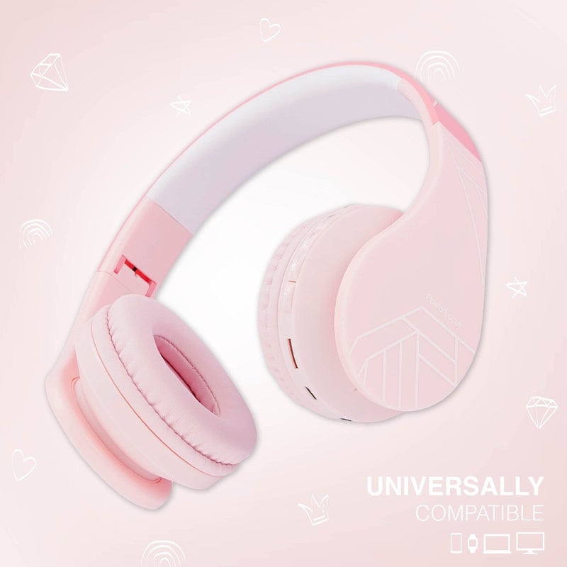 PowerLocus Bluetooth Headphones for Kids, Wireless Foldable Headphones Over Ear, Headphone with Microphone, 85DB Volume Limit, Wireless and Wired Headset with Micro SD, FM for Cellphones, Tablets, PC - Image 4