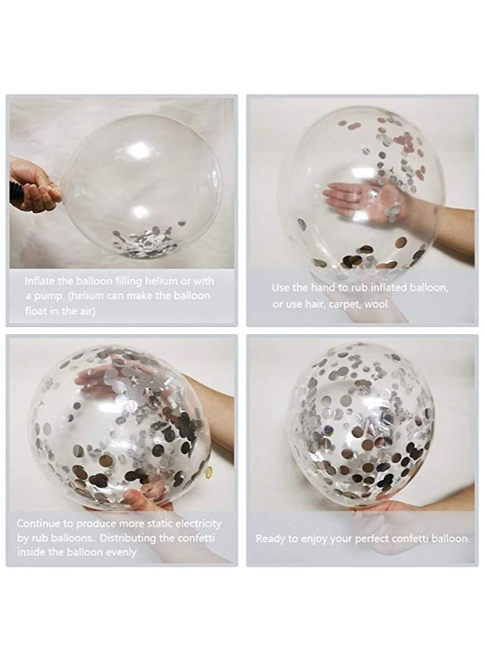 بوكسوودس 60 قطعة من البالونات الوردية البيضاء والأسود والفضي لحفلات أعياد الميلاد وحفلات الزفاف والكشف عن جنس المولودة - Image 3