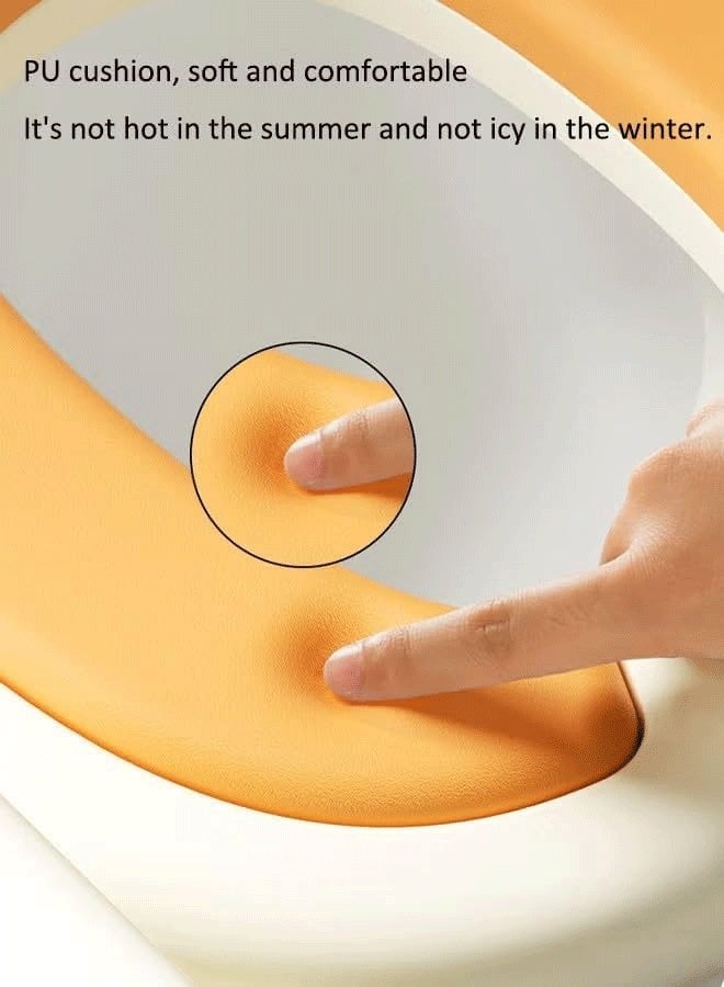 Berma Baby مقعد مرحاض، مقعد تدريب على استخدام المرحاض للأطفال الصغار، مقعد تدريب على استخدام المرحاض 2 في 1 مُحسّن للأولاد والبنات، سجادة مبطنة مقاومة للماء مع مسند خطوة غير قابل للانزلاق - Image 3