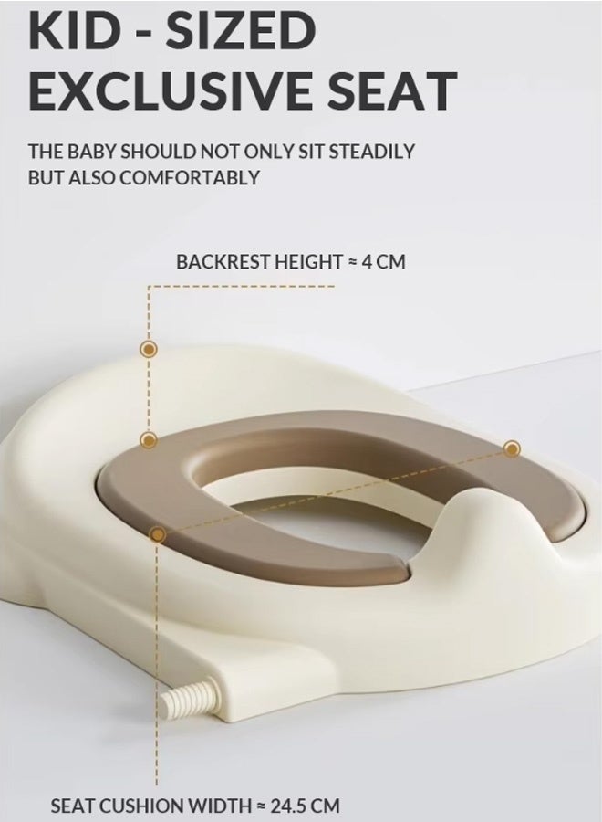 Berma Baby مقعد مرحاض، مقعد تدريب على استخدام المرحاض للأطفال الصغار، مقعد تدريب على استخدام المرحاض 2 في 1 مُحسّن للأولاد والبنات، سجادة مبطنة مقاومة للماء مع مسند خطوة غير قابل للانزلاق - Image 3