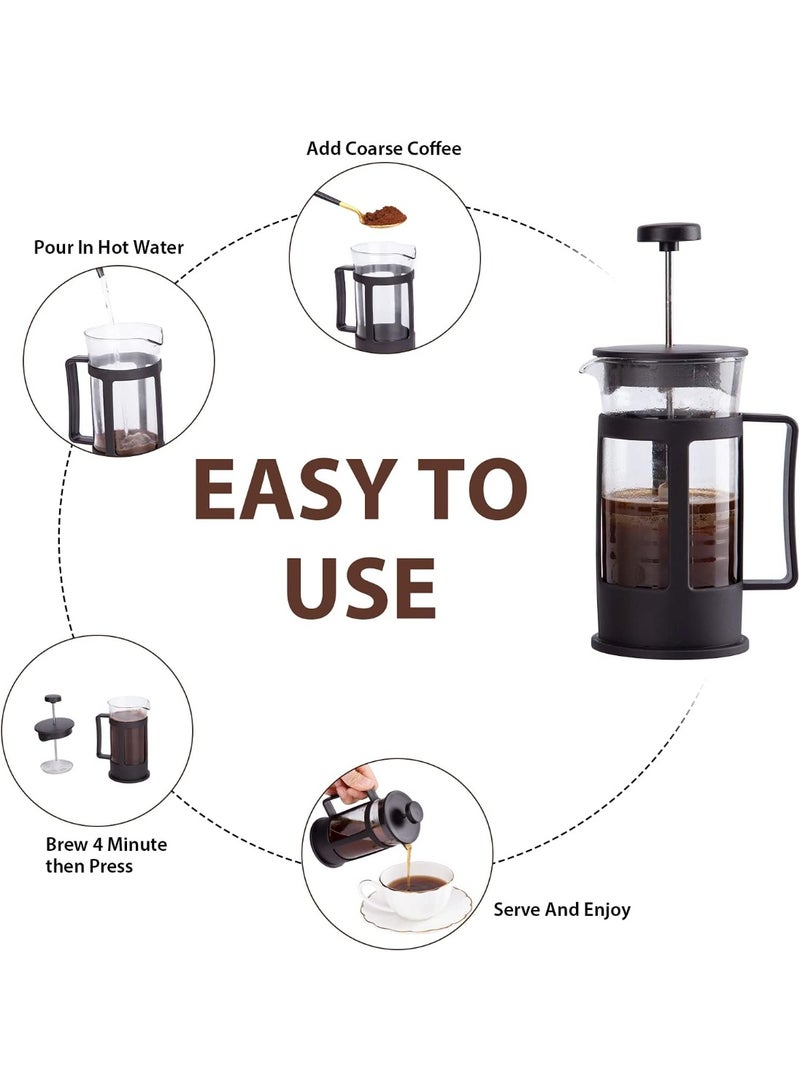 French Press Coffee Maker, Coffee Press with Heat Resistant Thickened Borosilicate Glass French press pot - Image 1