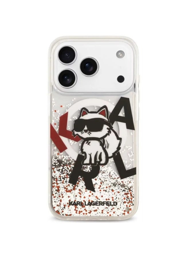 كارل لاغرفيلد جراب كارل لاغرفيلد ماج سيف السائل اللامع باللون الأبيض لهاتف آيفون 17 برو - KLHMP17LLCHSCTDT - Image 4