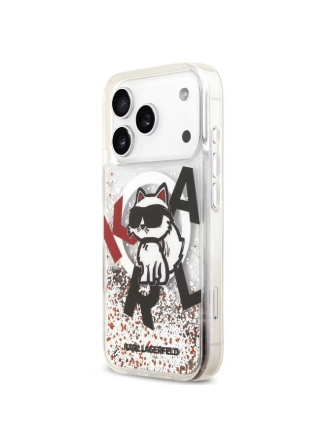 كارل لاغرفيلد جراب كارل لاغرفيلد ماج سيف السائل اللامع باللون الأبيض لهاتف آيفون 17 برو - KLHMP17LLCHSCTDT - Image 2