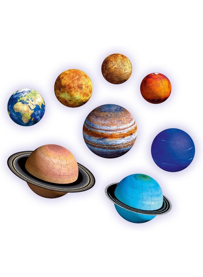 Ravensburger بازل نظام الشمس الكوكبي ثلاثي الأبعاد من رافينسبورجر - مجموعة بازل ثلاثي الأبعاد مكونة من 540 قطعة مع 8 كواكب مقياس، قواعد، موبايل شمس وملصق - مجموعة تعليمية في علم الفلك للأعمار 6+ | 11668-3 - Image 4