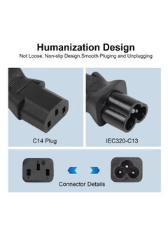 Excefore 2 Pack C13 Female to Male C6 Power Adapter, C13 to C6 3-Pin AC Converter Plug, Laptop Mains Cable Converter  - Image 3