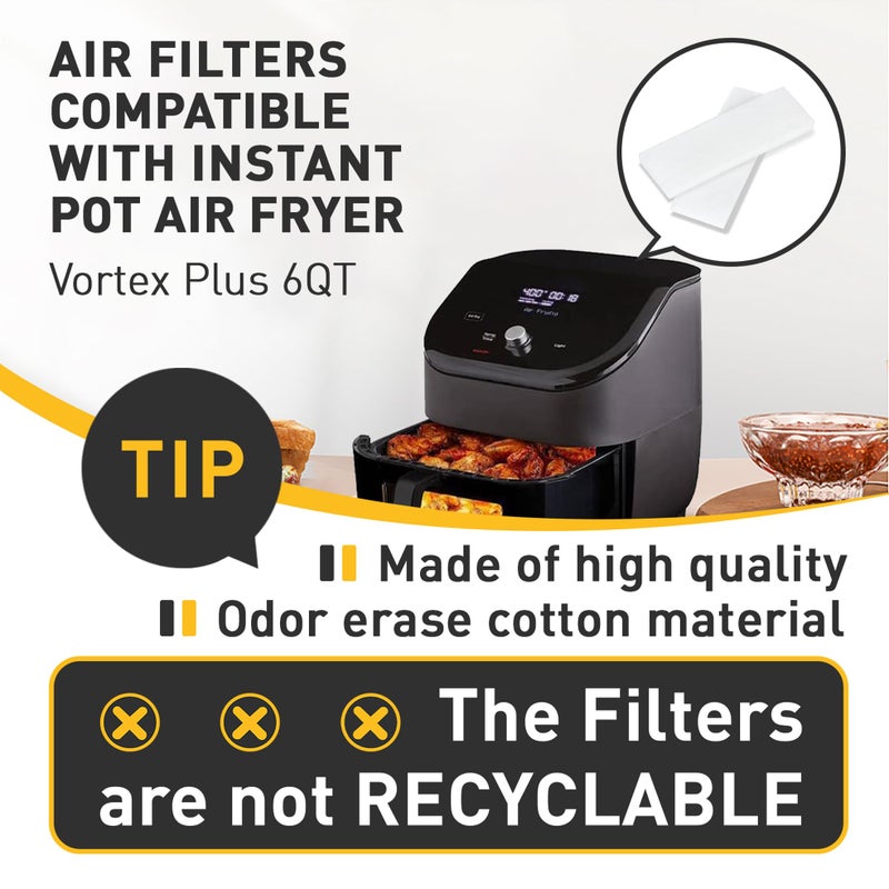 EUSTREER 20 Pcs Air Fryer Replacement Filters for 6QT Instant Vortex Plus Air Fryer with ClearCook and OdorErase, Air Fryer Accessories Replacement Odor Erase Air Filters for Instant Air Fryer Vortex Plus 6QT - Image 3