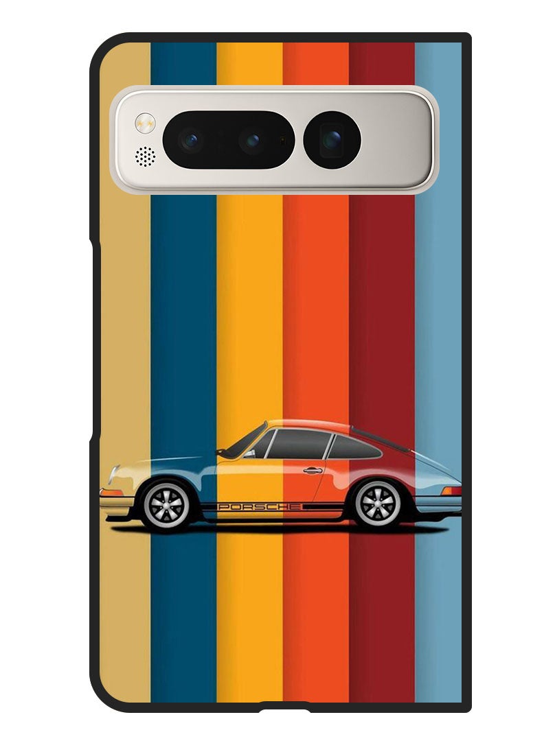 Theodor Protective Case Anti Scratch Shock Proof Bumper Cover for Google Pixel Fold Vintage Porche - Image 1