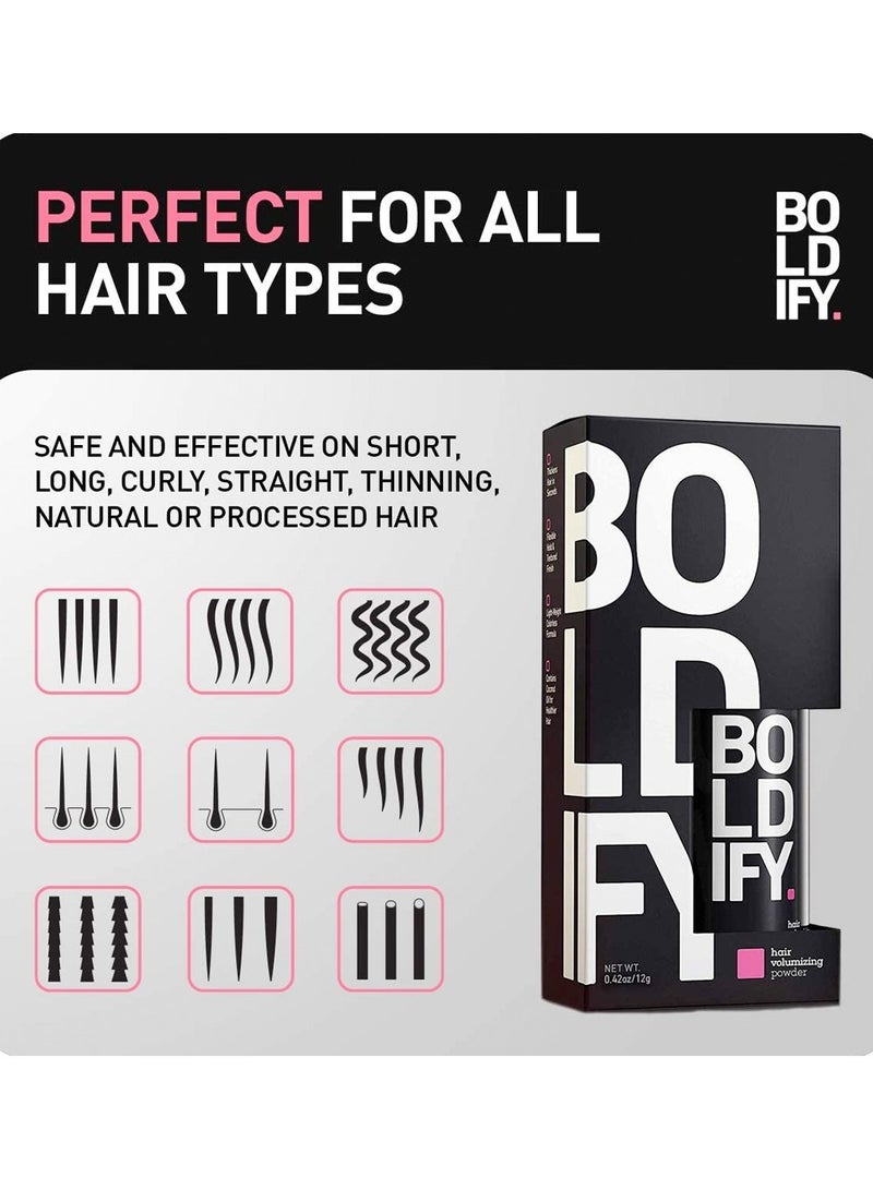 Boldify بودرة تصفيف لرفع الجذور وإضافة الحجم الفورية - توفر ثباتًا لمدة 24 ساعة مع لمسة نهائية مطفية ناعمة، تقلل من الدهنية، تحتوي على مضخة تطبيق خالية من الفوضى، مدعمة بالألوة فيرا، زيت جوز الهند، وفيتامين E (12 جرام) - Image 5