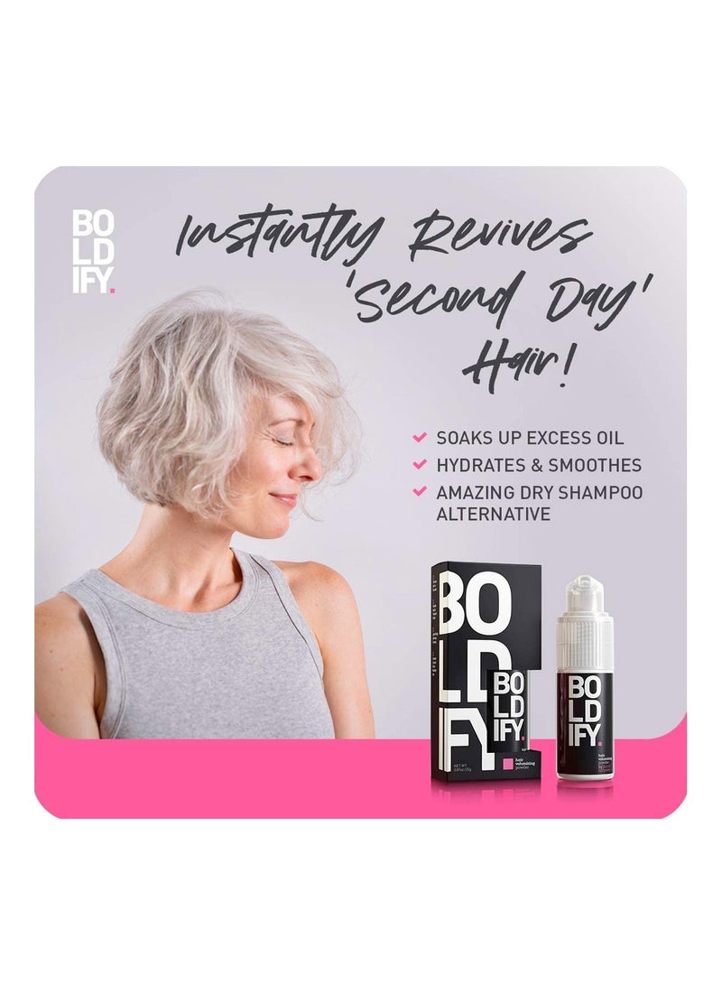 Boldify بودرة تصفيف لرفع الجذور وإضافة الحجم الفورية - توفر ثباتًا لمدة 24 ساعة مع لمسة نهائية مطفية ناعمة، تقلل من الدهنية، تحتوي على مضخة تطبيق خالية من الفوضى، مدعمة بالألوة فيرا، زيت جوز الهند، وفيتامين E (12 جرام) - Image 4