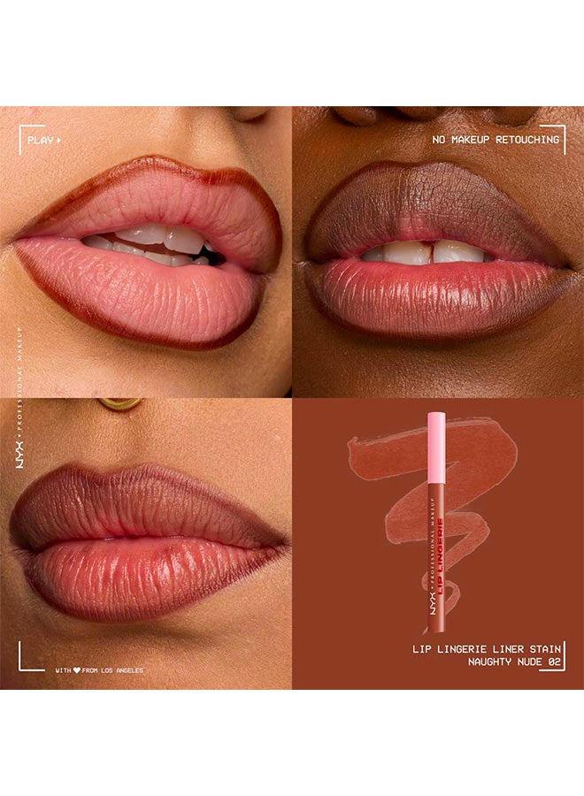 نيكس مكياج المحترفين | ليب لانجيري ليب لاينر ستين – محدد شفاه مقاوم للماء بلون يدوم طوال اليوم – نوتي نود - Image 3