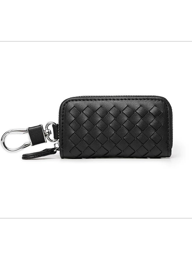 Generic PU Leather Car Key Wallets Men Key Holder Housekeeper Keys Organizer Zipper Key Case  - Image 1