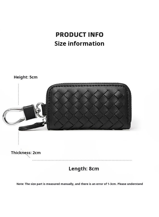 Generic PU Leather Car Key Wallets Men Key Holder Housekeeper Keys Organizer Zipper Key Case  - Image 4