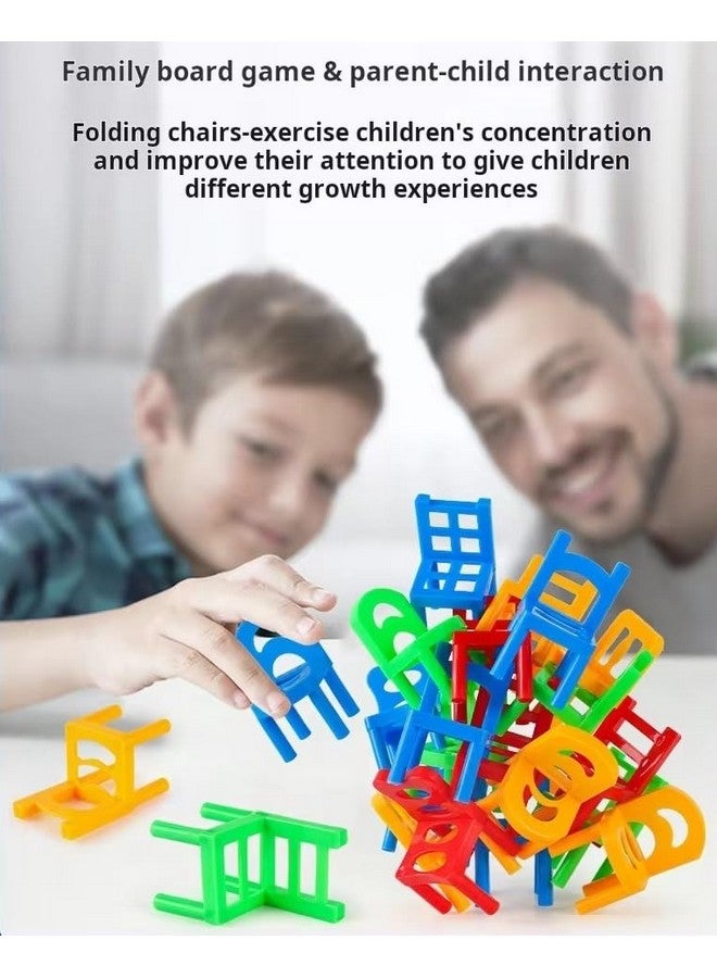 Goyal's Chair Tower Game 36 Pcs (6 Different Colors) - Stack Tower Blocks, Swing Stack Balance Building Block Interactive STEM Toy for Ages 3+ - Image 2