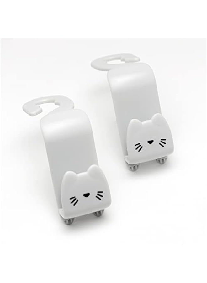 Adorable Cat Hooks Car Back Seat Headrest Hanger Storage Organizer for Handbags - Pair of Universal Vehicle Hooks - Image 1