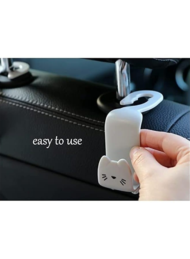 Adorable Cat Hooks Car Back Seat Headrest Hanger Storage Organizer for Handbags - Pair of Universal Vehicle Hooks - Image 5