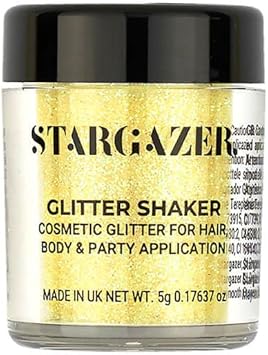 Stargazer Pastel Glitter Shaker Yellow Cosmetic glitter powder for use on the eyes lips face body hair and nails - Image 3