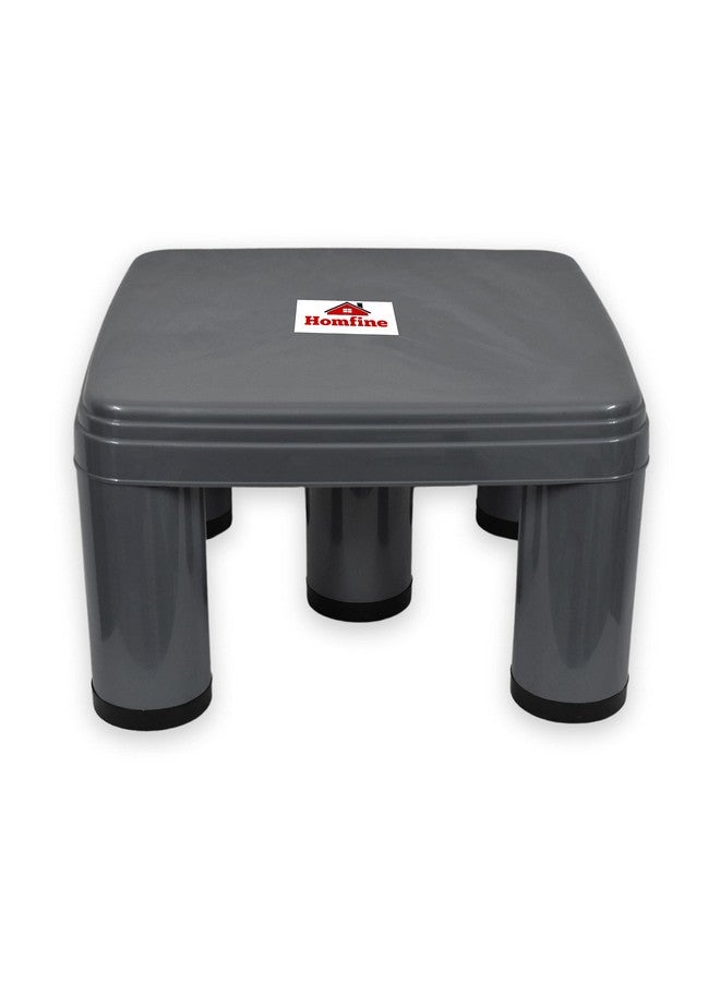 Homfine Homfine Plastic Bath Stool/Chair/Patla Big Size Strong 5 Legs Multipurpose Stool for Home, Kitchen, Bathroom etc (Color : Grey, 1Pc)  - Image 1