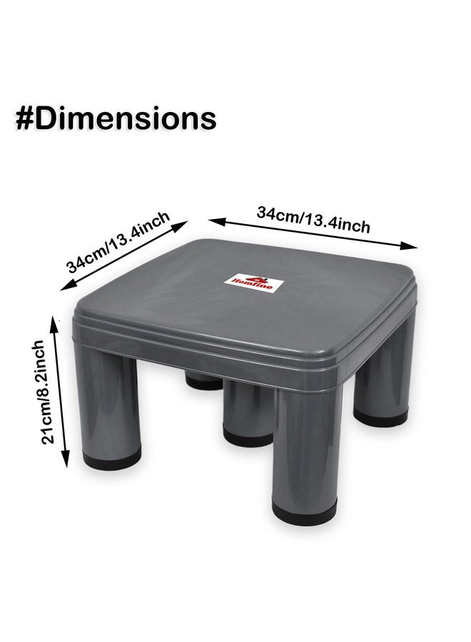 Homfine Homfine Plastic Bath Stool/Chair/Patla Big Size Strong 5 Legs Multipurpose Stool for Home, Kitchen, Bathroom etc (Color : Grey, 1Pc)  - Image 3