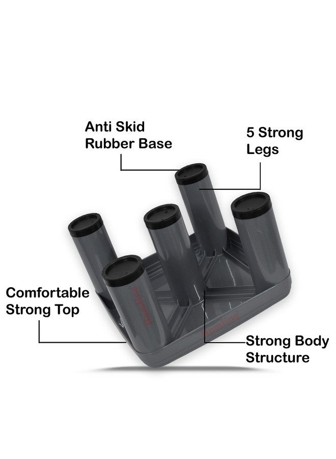 Homfine Homfine Plastic Bath Stool/Chair/Patla Big Size Strong 5 Legs Multipurpose Stool for Home, Kitchen, Bathroom etc (Color : Grey, 1Pc)  - Image 2