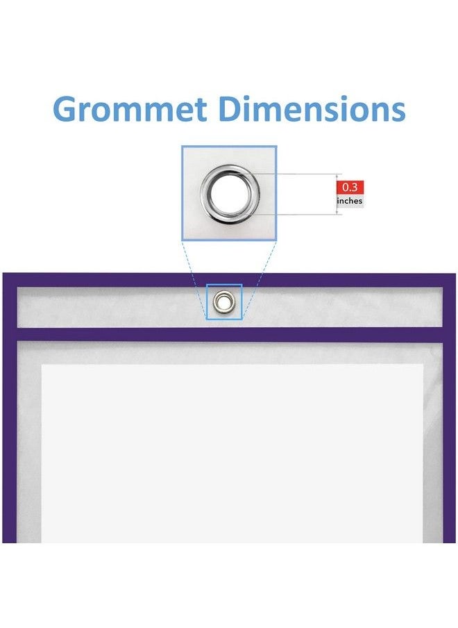 Essex Wares - 6 Pack Dry Erase Pocks Purple By Essex Wares For Teacher Lessons In A Classroom Or For Use At Your Home Or Office Fits Standard Paper 10” X 13.5” - Image 1