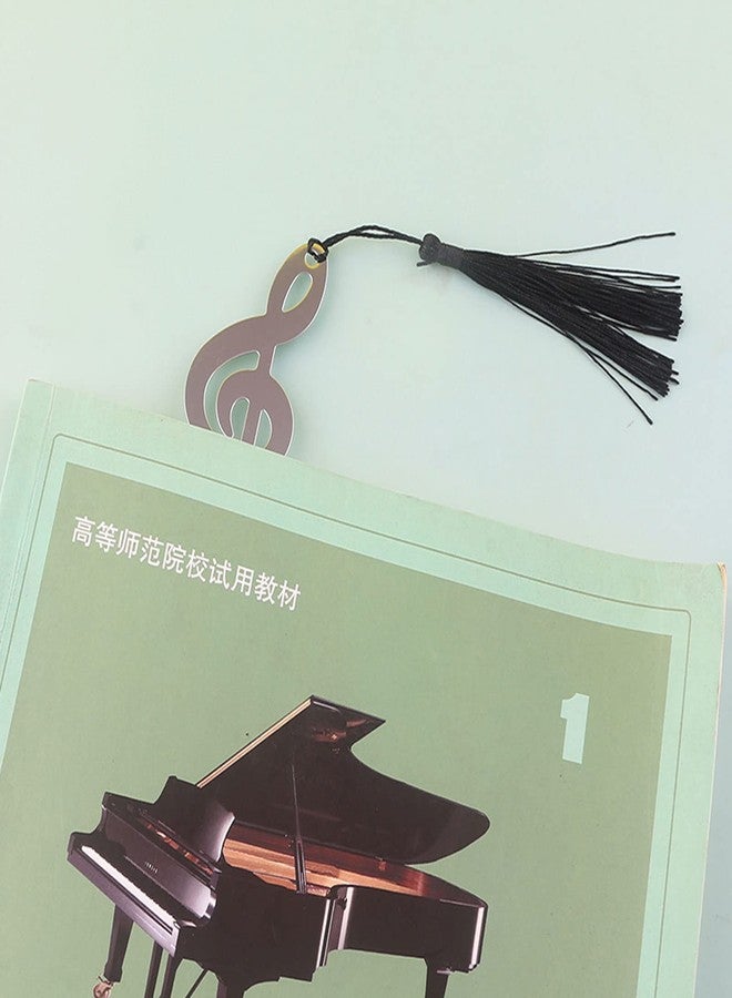 Khakho 48 Pieces Metal Music Bookmark with Black Tassel,Hollow Musical Notes Bookmarks, Gift for Birthday, Valentine's Day, Mother's Day, Teacher's Day (Silver) - Image 3