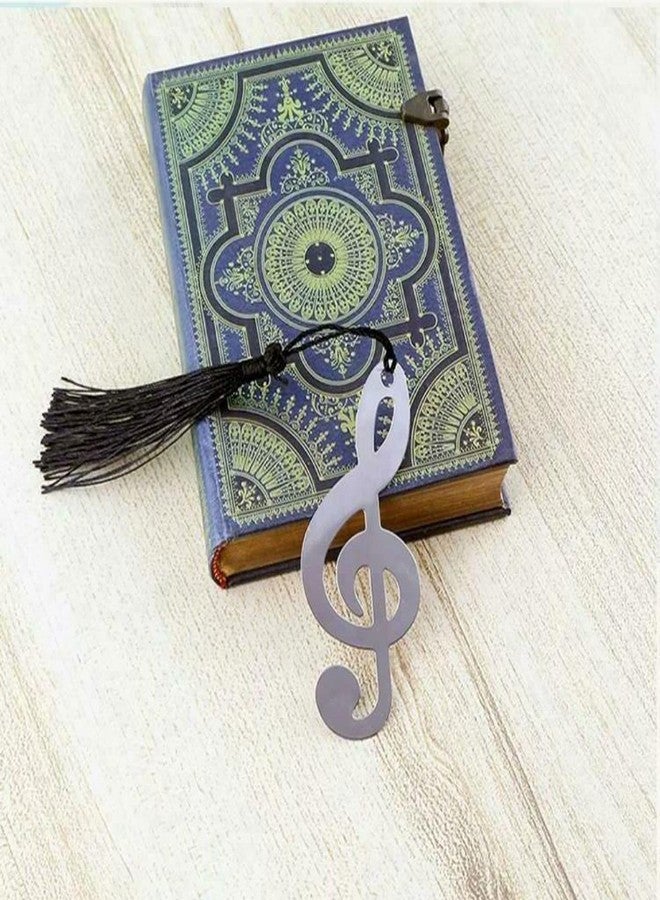 Khakho 48 Pieces Metal Music Bookmark with Black Tassel,Hollow Musical Notes Bookmarks, Gift for Birthday, Valentine's Day, Mother's Day, Teacher's Day (Silver) - Image 5