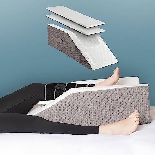 Klbs Single Or Double Leg Elevation Pillow  Post Surgery Leg Pillow  Stylish Chic Jacquard Cover  Ankle Knee and Leg Support Pillow for Injury After Surgery Adjustable