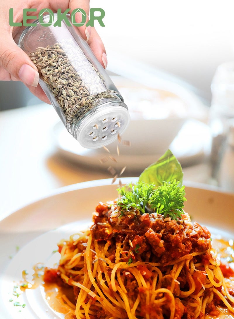 LEOKOR 12 Pcs Spice Jars Set with Spice Rack, Spice Rack Organizer Seasoning Rack for Kitchen Countertop Stainless Steel Spice Rack with Funnel and Spice Labels - Image 3