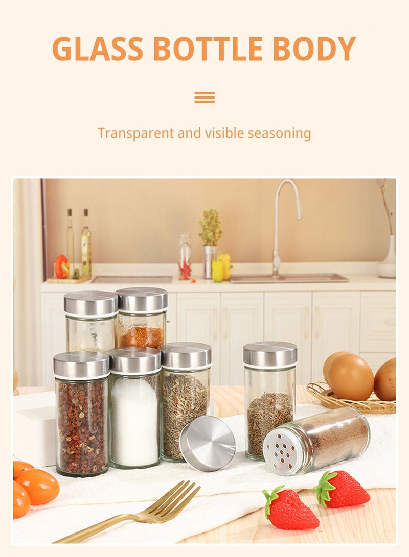 LEOKOR 12 Pcs Spice Jars Set with Spice Rack, Spice Rack Organizer Seasoning Rack for Kitchen Countertop Stainless Steel Spice Rack with Funnel and Spice Labels - Image 5